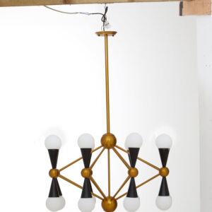 Orko Brass And Black 16 Bulb Statement Pendant Light