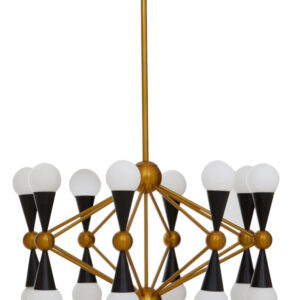 Orko Brass And Black 16 Bulb Statement Pendant Light