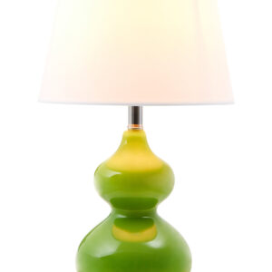 Heidy Green Glass Table Lamp With White Shade