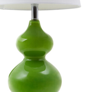 Heidy Green Glass Table Lamp With White Shade
