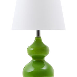 Heidy Green Glass Table Lamp With White Shade