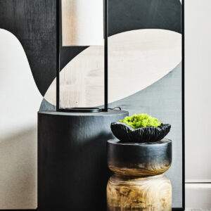 Lara Black Metal Table Lamp with Grey Shade