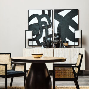 Lara Black Metal Table Lamp with Grey Shade