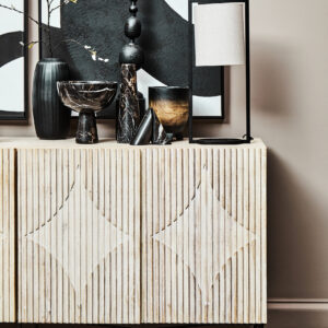 Lara Black Metal Table Lamp with Grey Shade