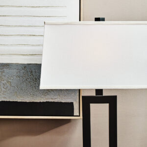 Leora Black and White Floor Lamp
