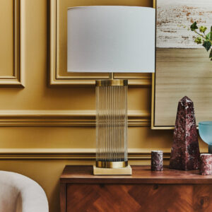 Lily White and Gold Table Lamp
