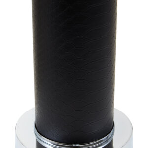 Hanah Black Snake Leather Effect Table Lamp with Chrome Base
