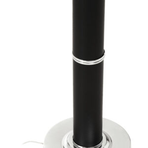 Hanah Black Snake Leather Effect Floor Lamp with Chrome Base and Black Shade