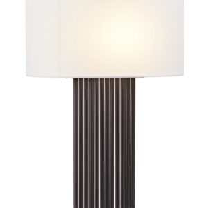 Impero Black Table Lamp with White Linen Shade