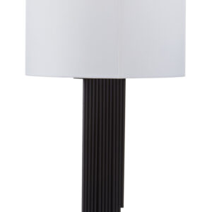 Impero Black Table Lamp with White Linen Shade