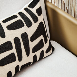 Bosie Ozella Natural And Black Rectangular Cushion
