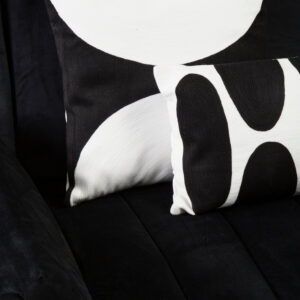 Bosie Ozella Black And White Semi Circular Design Cushion