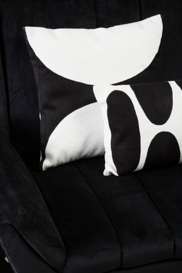 Bosie Ozella Black And White Semi Circular Design Cushion