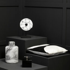 Bosie Ozella Black And White Semi Circular Design Cushion