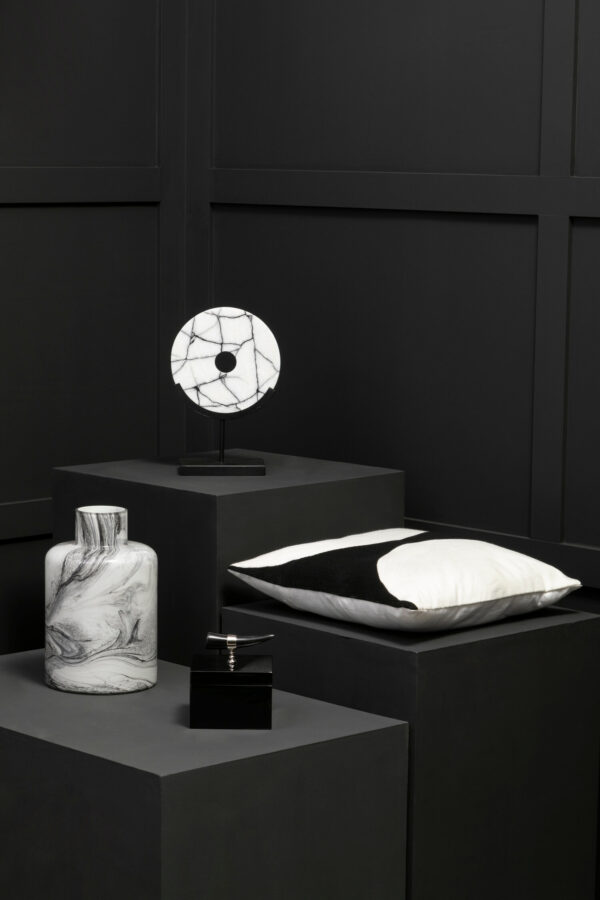 Bosie Ozella Black And White Semi Circular Design Cushion