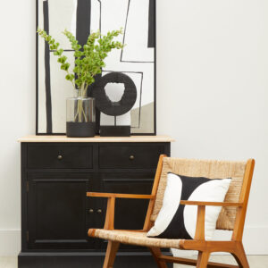 Bosie Ozella Black And White Semi Circular Design Cushion