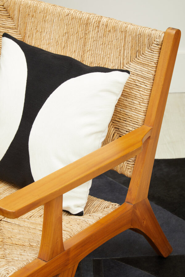 Bosie Ozella Black And White Semi Circular Design Cushion