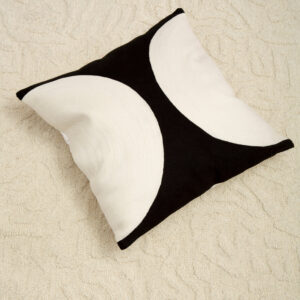 Bosie Ozella Black And White Semi Circular Design Cushion