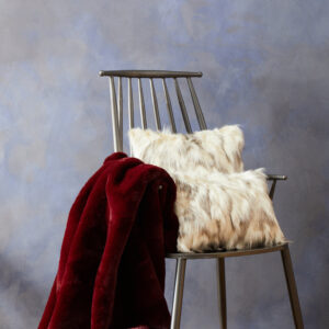 Bosie Lamina Red Wine Faux Fur Throw