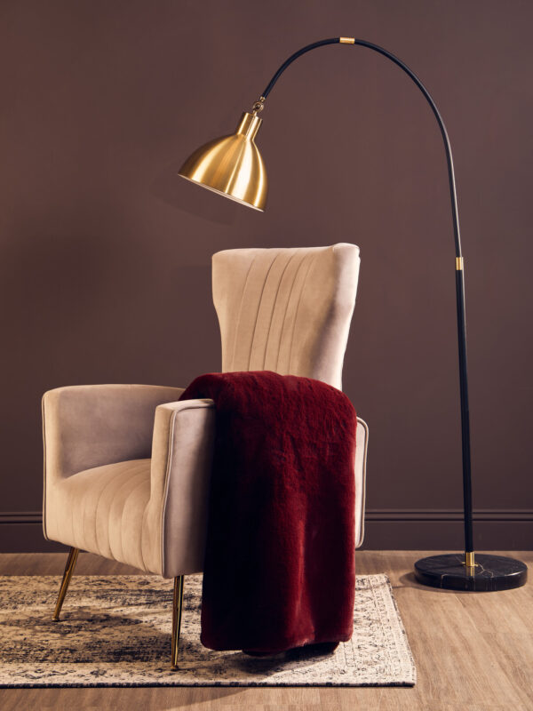 Bosie Lamina Red Wine Faux Fur Throw