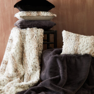 Bosie Lamina Grey Faux Fur Throw