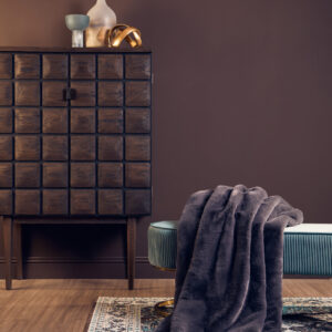Bosie Lamina Grey Faux Fur Throw