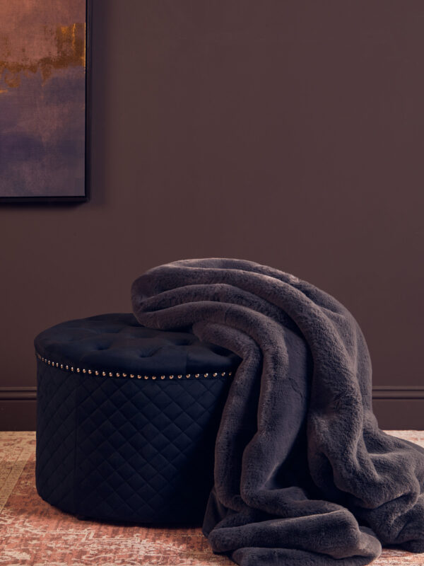 Bosie Lamina Grey Faux Fur Throw