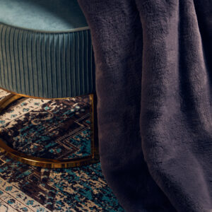 Bosie Lamina Grey Faux Fur Throw