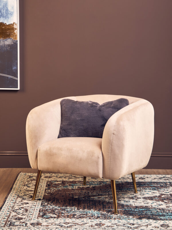 Bosie Lamina Grey Rectangular Fur Cushion