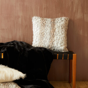 Bosie Lamina Black Faux Fur Throw