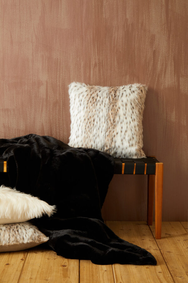Bosie Lamina Black Faux Fur Throw