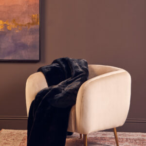 Bosie Lamina Black Faux Fur Throw