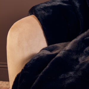 Bosie Lamina Black Faux Fur Throw