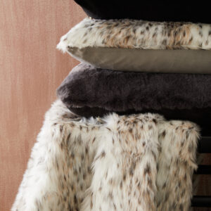 Bosie Lamina Black Square Fur Cushion
