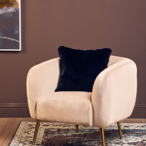 Bosie Lamina Black Square Fur Cushion