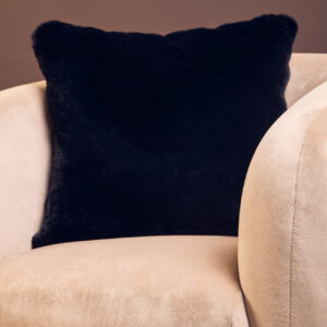 Bosie Lamina Black Square Fur Cushion