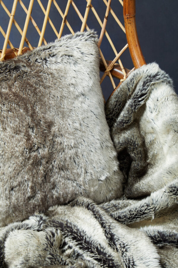 Bosie Lamina Mocha Ombre Square Fur Cushion