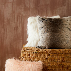 Bosie Lamina Mocha Ombre Square Fur Cushion