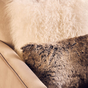 Bosie Lamina Mocha Ombre Rectangular Fur Cushion
