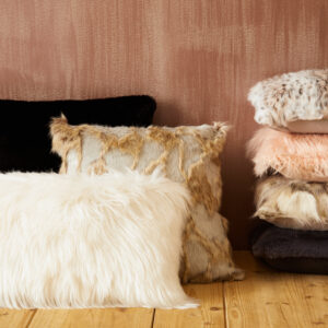 Bosie Lamina Natural Rectangular Fur Cushion