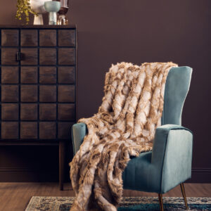 Bosie Lamina Grey And Natural Fur Throw