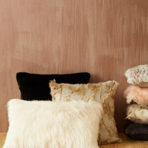 Bosie Lamina Grey And Natural Square Fur Cushion