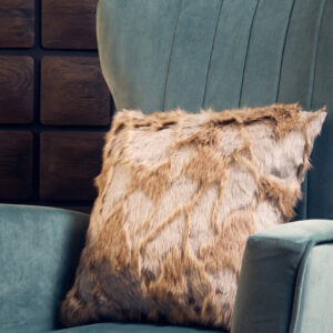Bosie Lamina Grey And Natural Square Fur Cushion