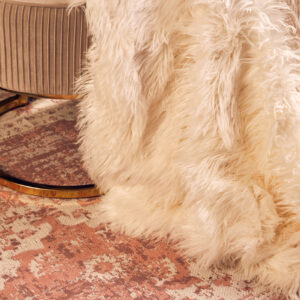 Bosie Lamina Cream Faux Fur Throw