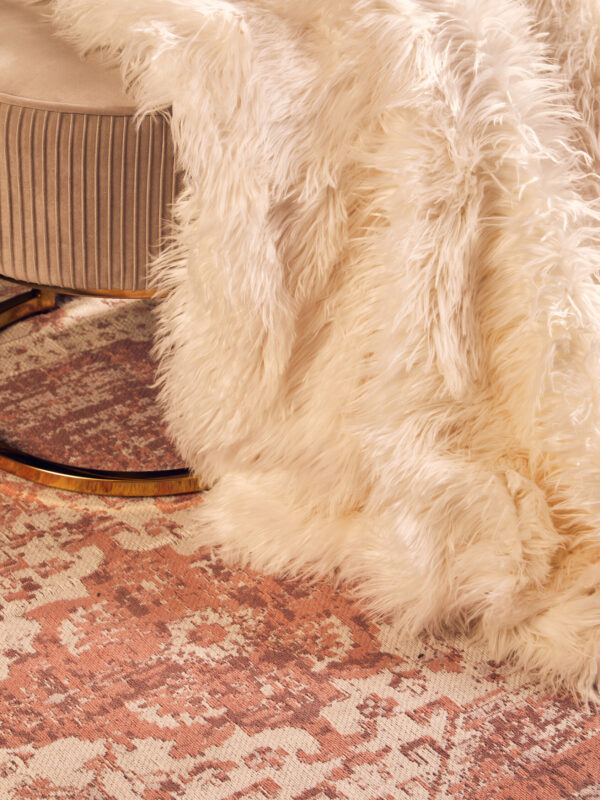 Bosie Lamina Cream Faux Fur Throw