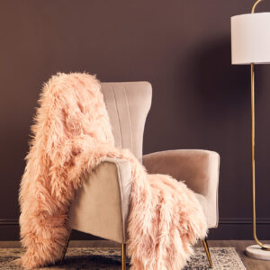 Bosie Lamina Pink Faux Fur Throw
