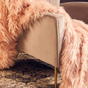 Bosie Lamina Pink Faux Fur Throw