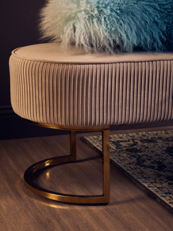 Bosie Real Mongolian Fur Blue Ombre Rectangular Cushion