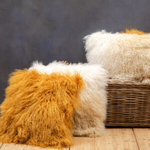 Bosie Real Mongolian Fur Natural Ombre Rectangular Cushion