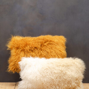 Bosie Real Mongolian Fur Natural Ombre Rectangular Cushion